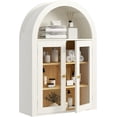 thumbnail image 1 of Ludatido Bathroom Medicine Cabinets with 2 Doors, Wall Mounted Medicine Cabinets with Adjustable 4 Shelves, Arched Design Medicine Cabinet with Glass&Semi-Circular Storage for Bathroom Wood Grain, 1 of 14