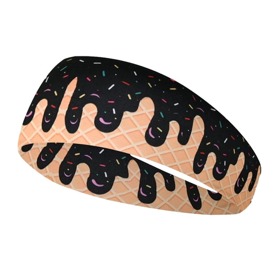 Ludearly 1-9Pcs Ice Cream Sweatband Baseball Headbands Cone Headband ,Elastic Sweatband Multicolor Headbands for Basketball Football Golf Ice Cream Headscarf Baseball Stuff 9.45in One Size