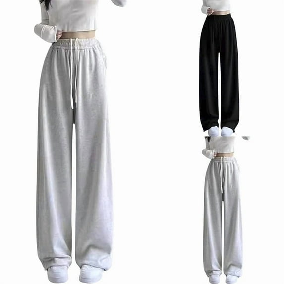 Ludearly Baggy Sweatpants for Teen Girl's Oversized Wide Leg Sweatpants Drawstring Kids Baggy Straight Leg Comfy Sport Pants with Casual Plain Pockets