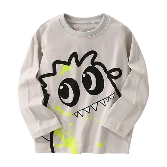 Ludearly Boys Long Sleeve T Shirts Kids Casual Crewneck Top With Cartoon Print Soft Comfortable Daily Wear For Toddler And Children