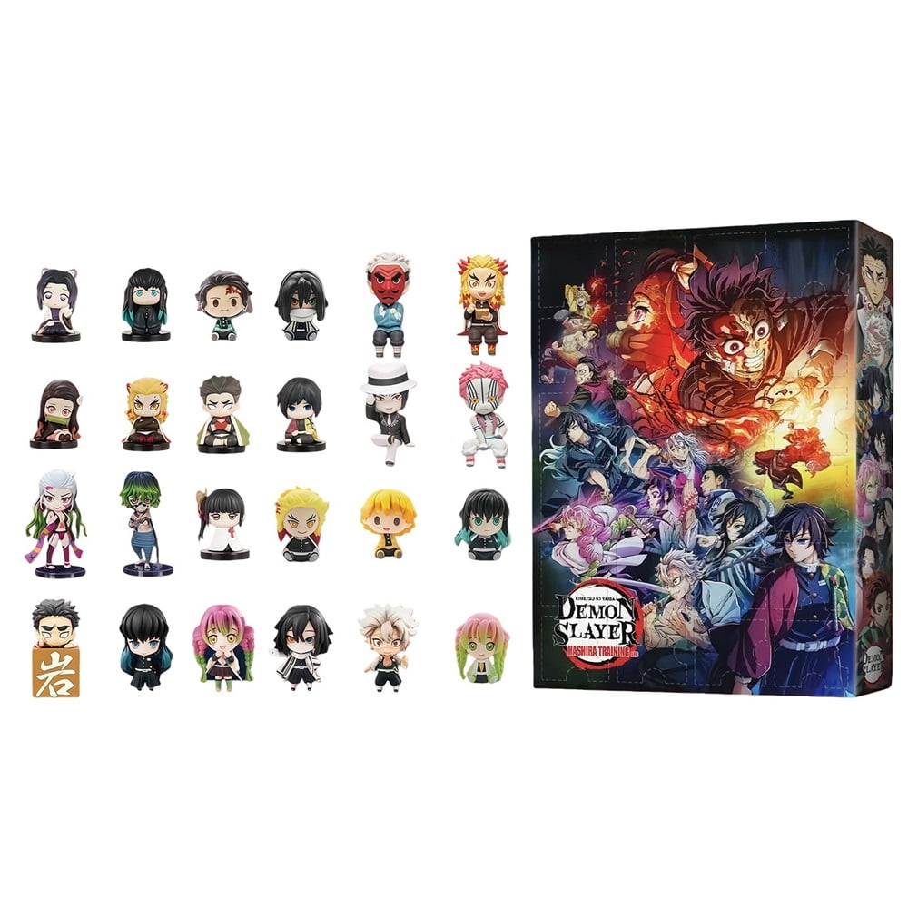 Ludearly Demon Slayer Series Figures 2025 24Pcs Blind Box Figures Doll Advent Calendar Anime 24 Day Countdown