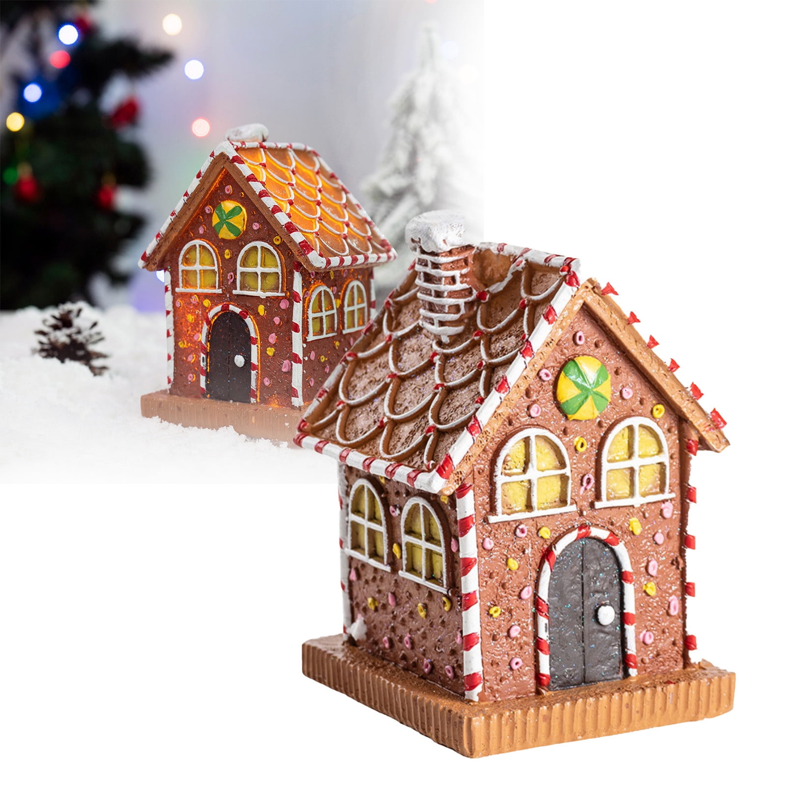 Ludearly Gingerbread House Decorations Light Up LED Christmas ...
