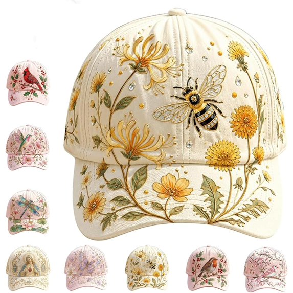 Ludearly Limited Edition 2026 Garden Morning Baseball Cap, Adjustable Cotton Hummingbird Flowers Baseball Hat, Lightweight Breathable