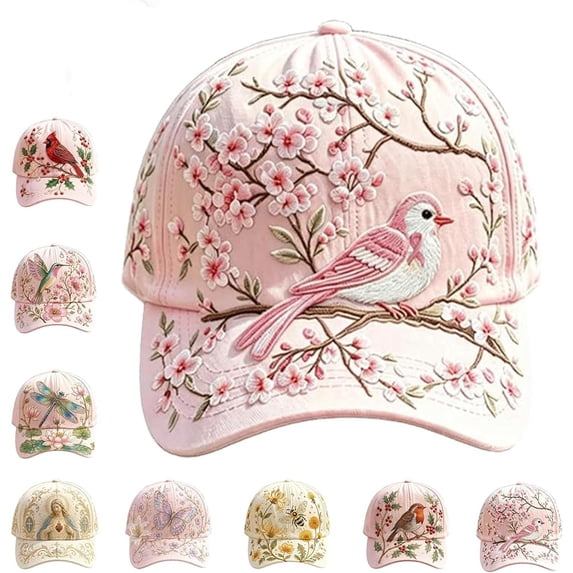 Ludearly Limited Edition 2026 Garden Morning Baseball Cap, Adjustable Cotton Hummingbird Flowers Baseball Hat, Lightweight Breathable