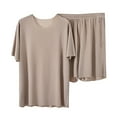 thumbnail image 1 of Ludearly Soft Comfortable Ice Silk Short Sleeve 2-Piece Set, Couple's Summer Ice Silk Cool Feeling Lounge Sleepwear Suits, 1 of 6