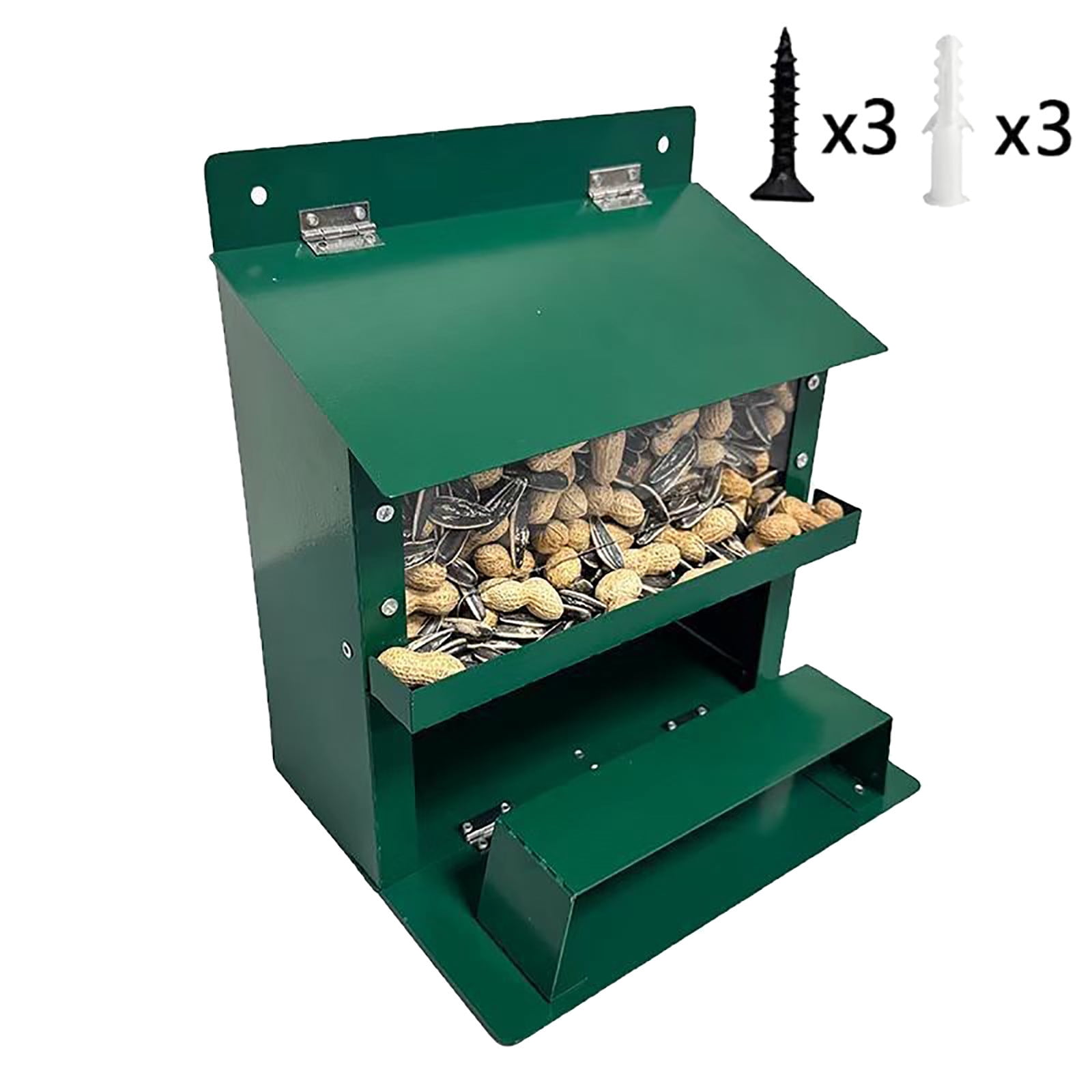 Ludearly Squirrel Feeders for Outside Metal Squirrel Feeder with Flip