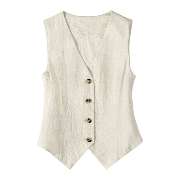 Ludearly Womens Vest Sleeveless Sweater Tank Tops Loose Fit Round Neck Shirts Summer Blazers Coats