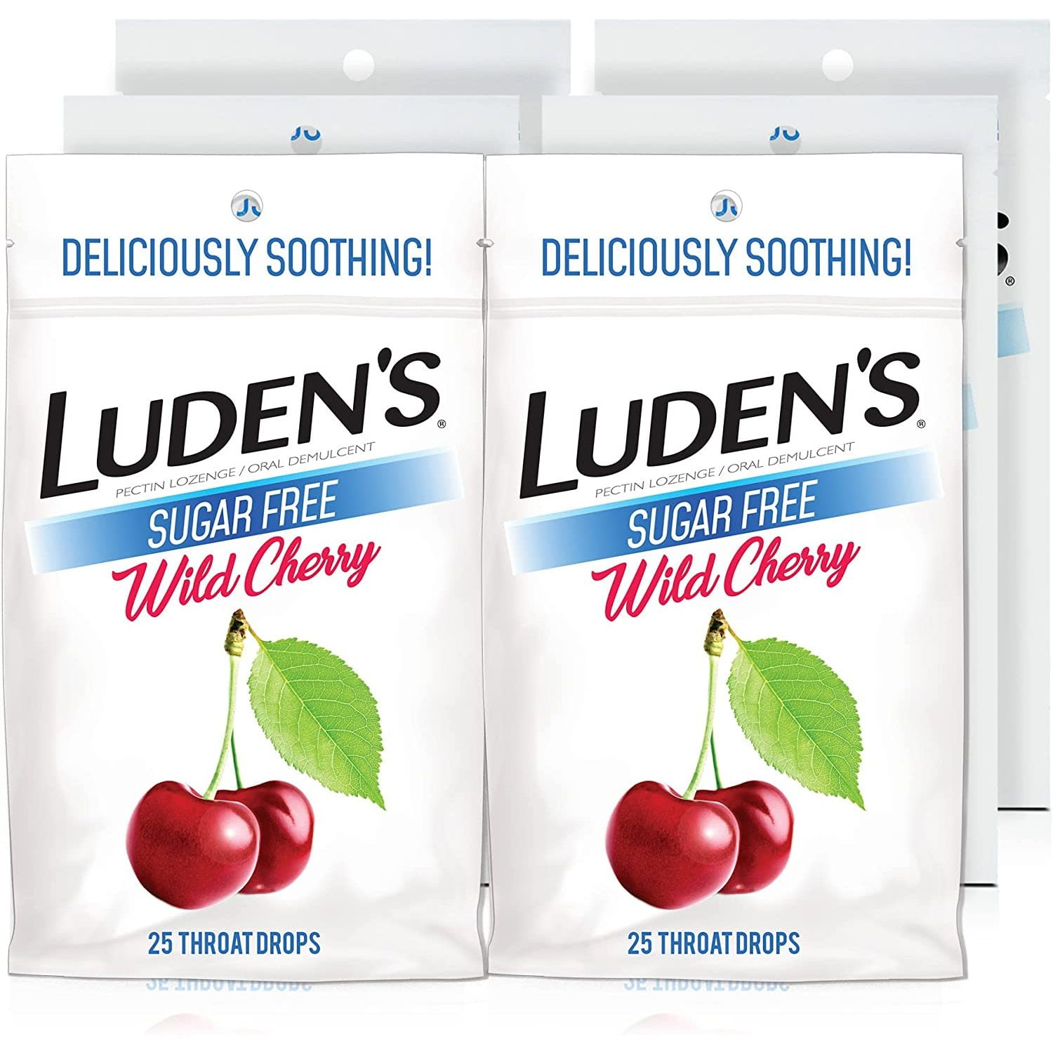 Luden's Deliciously Soothing Throat Drops, SugarFree Wild Cherry Flavor, 25 CT, 6 Pack