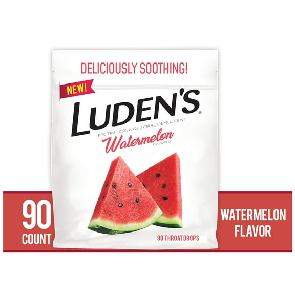 Luden's Sore Throat Drops, for Minor Sore Throat Relief, Watermelon Throat Remedy, 90 Ct