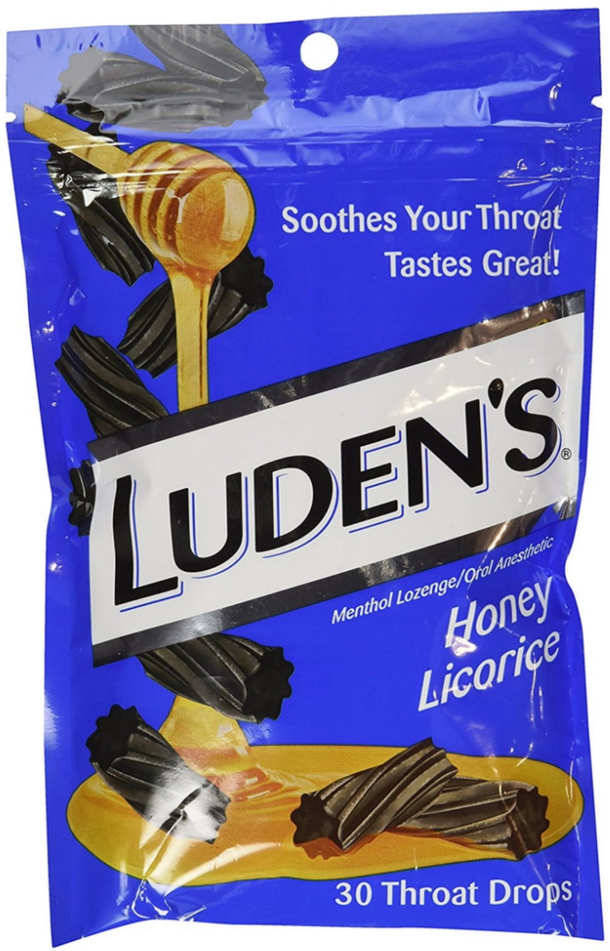 Luden's Honey Licorice Flavored Cough Lozenges, Throat Drops, 30 Count