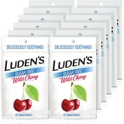 Ludens Sugar Free Wild Cherry Throat Drops, Sore Throat Relief, 25 Count 12 Pack
