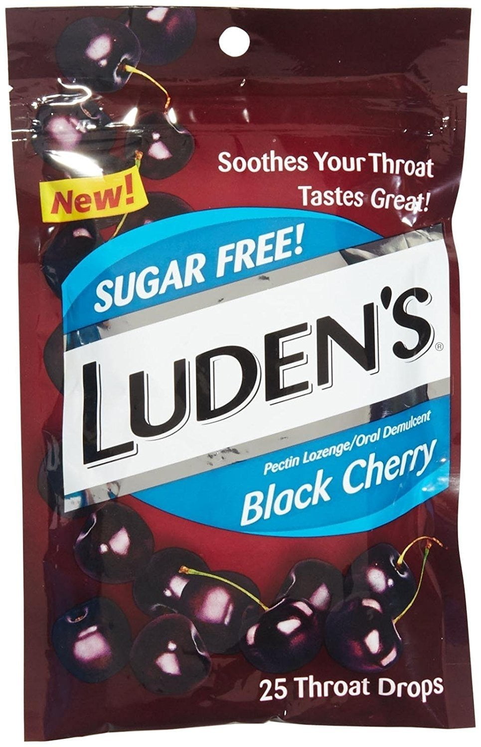 Luden's Throat Drops Black Cherry, Sugar Free , Oral Demulcent 25 Count