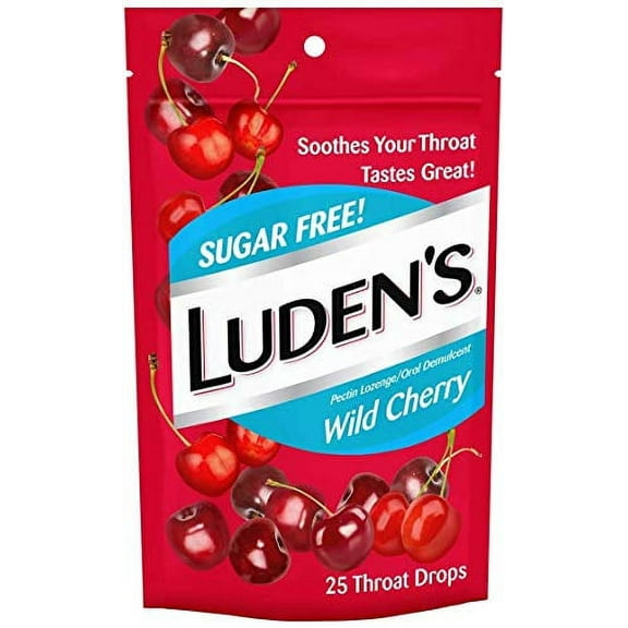 Luden's Throat Drops Sugar Free Wild Cherry 25 EA - Buy Packs and SAVE (Pack of 2)