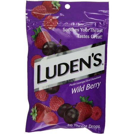 Luden's Wild Berry Throat Drops, 30 Count