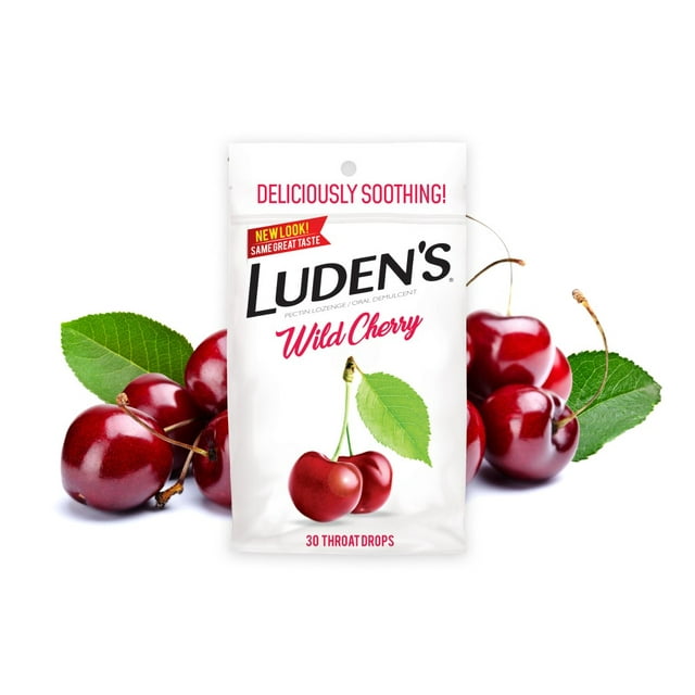 Luden's Wild Cherry Cough Drops Throat Drops 30 Count New Look! Fresh