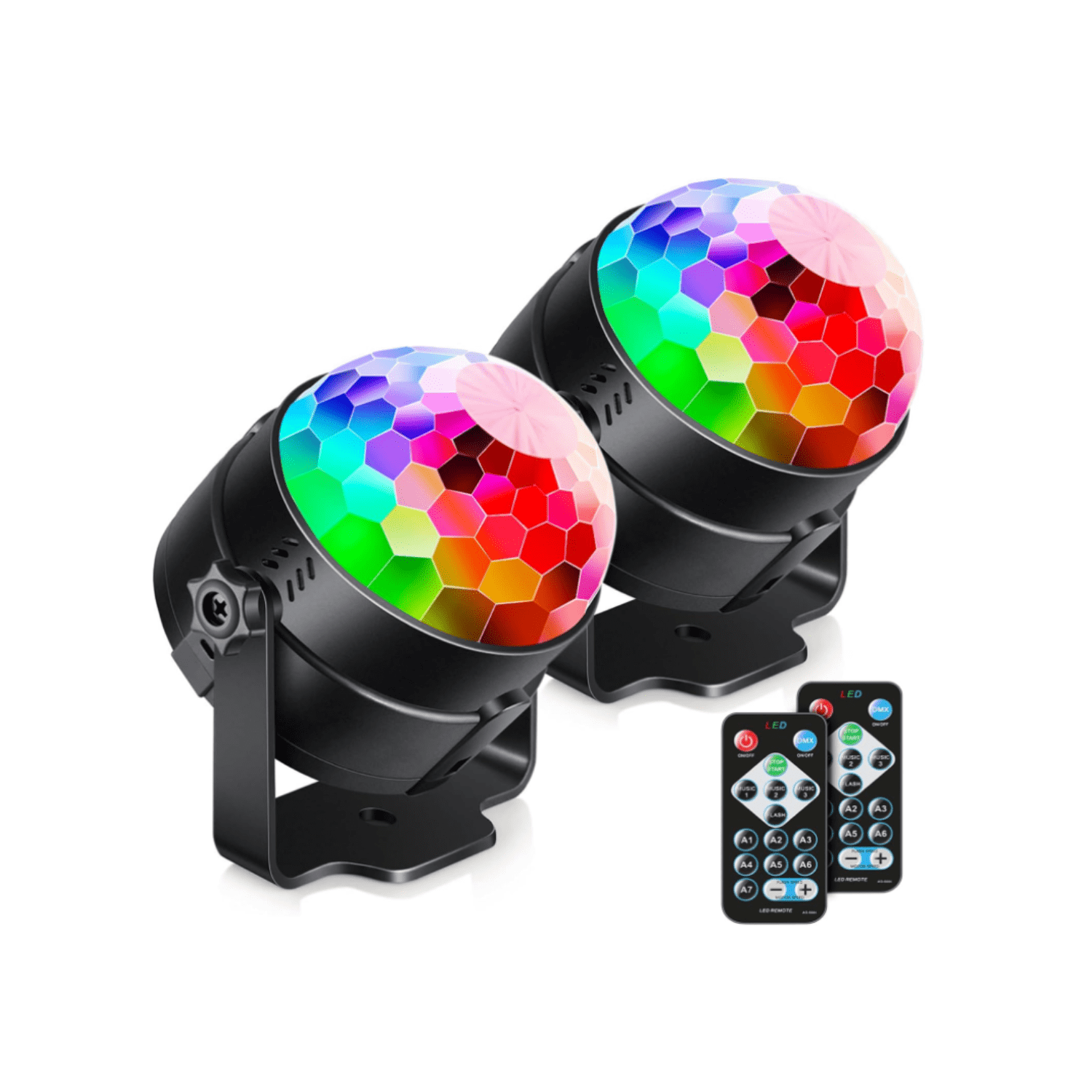 Luditek 2-Pack Party Karaoke Lights With Remote - Sound Activated, 6 Colors, USB Powered For Kids & Home