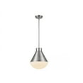 thumbnail image 1 of Ludlow 1-Light Brushed Nickel Hanging Kitchen Pendant Light with Opal Glass Shade, 1 of 7