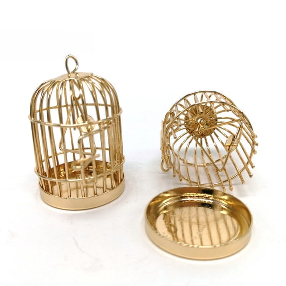 Ludlz 1/12 Doll House Miniature Metal Bird Cage Furniture Room Scene Accessory Decor