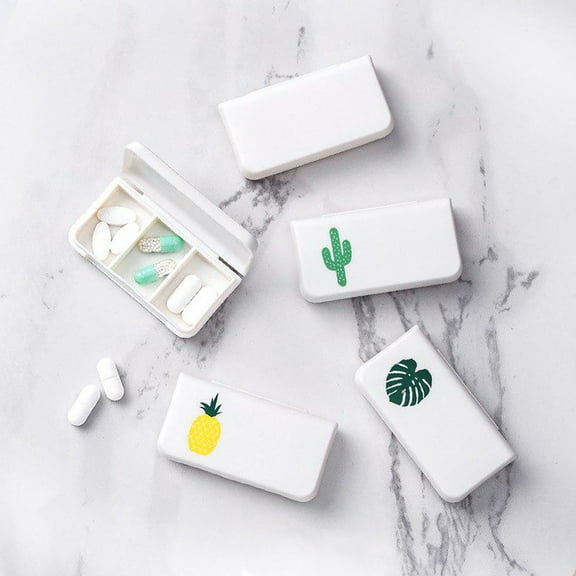 Ludlz 1/4PCS Small Pill Organizer Pill Case Box, Small Size Eco-friendly PP Individual Compartments Holds Vitamin, Medicine, Portable Pill Box Small Pill Container for Purse or Pocket