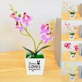thumbnail image 1 of Ludlz 1 Set Artificial Bonsai Decorative Realistic Faux Silk Flower Wedding Party Fake Butterfly Orchid Flowers Potted for Home, 1 of 8