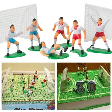 Ludlz 1 Set Cupcake Decoration Miniature Decorative Plastic Baby Children Soccer Football Cake Topper Birthday Party Supplies