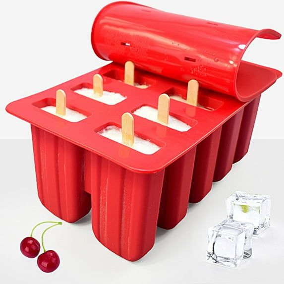 Ludlz 1 Set Ice Cream Mold Easy to Demould Food Grade 10 Grids Sorbet Molds Ice Cube Tray Kitchen Supplies