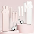thumbnail image 1 of Ludlz 1 Set Spoon Cutlery Comfortable Grip Small And Exquisite Creative Portable Cartoon Rabbit Tableware Stainless Steel Spoon Fork Chopsticks Cutlery Set with Box Home Supply, 1 of 8