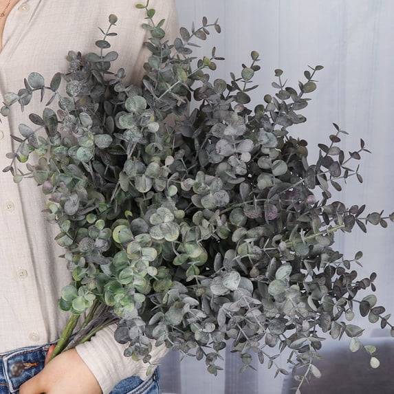 Ludlz 1 pc Artificial Eucalyptus Stems Faux Eucalyptus Leaves Stems Fake Eucalyptus Branches for Wedding Bouquet Home Decor