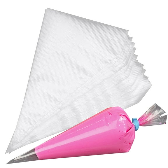 Ludlz 100 Pcs Pastry Bags Triangular Transparent Easy Icing And Cleaning Convenient Thickened Cake Decorating Bags