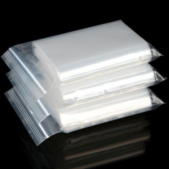 Ludlz 100Pcs/Set Clear Household Sundries Food Storage Resealable Zipper Plastic Bags Clear Durable Food Grade Safe PP Plastic Resealable Zipper Baggies for Jewelry, Bead, Toy Piece, Snack