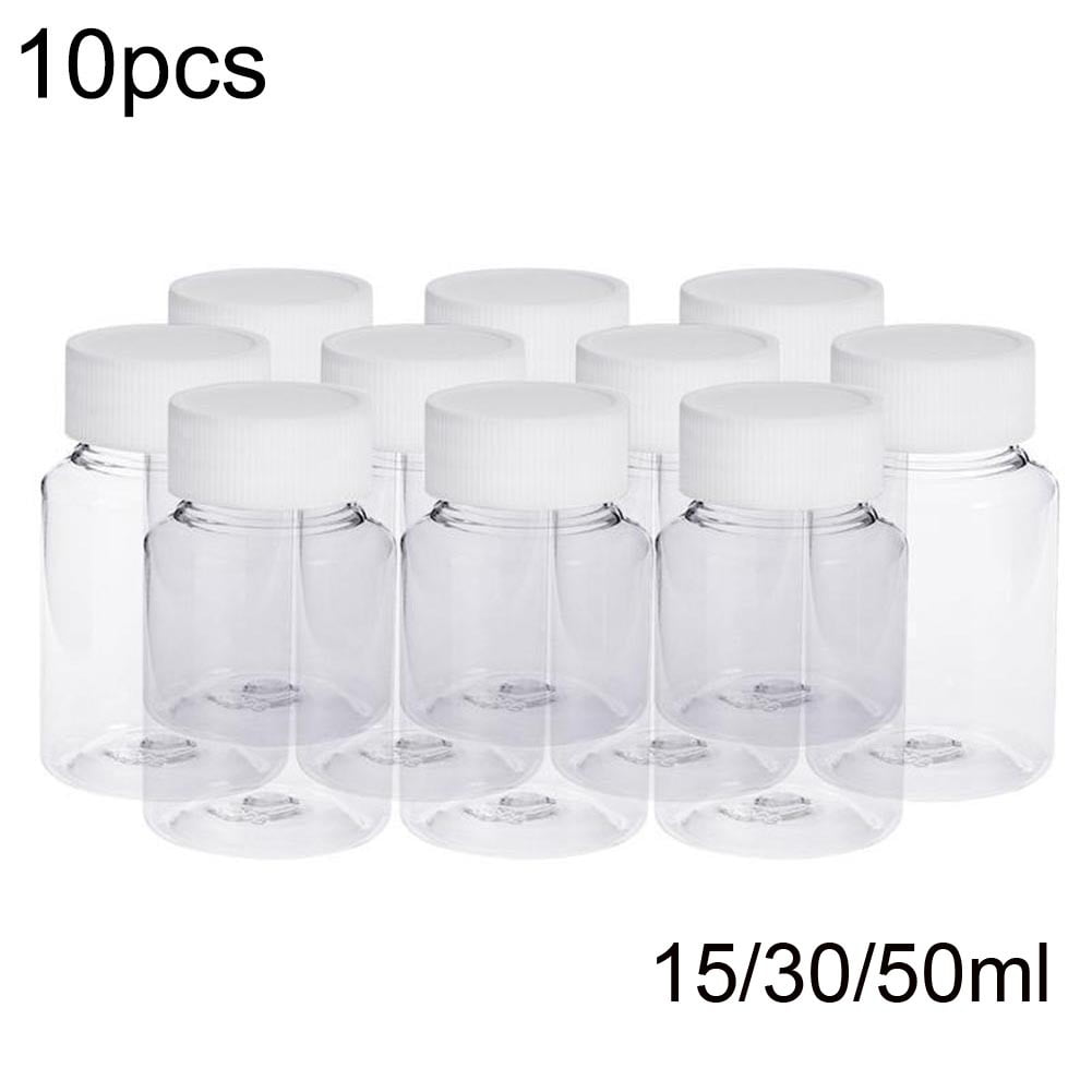 Plastic Empty Medicine Bottles Pill Container Holder 3pcs White