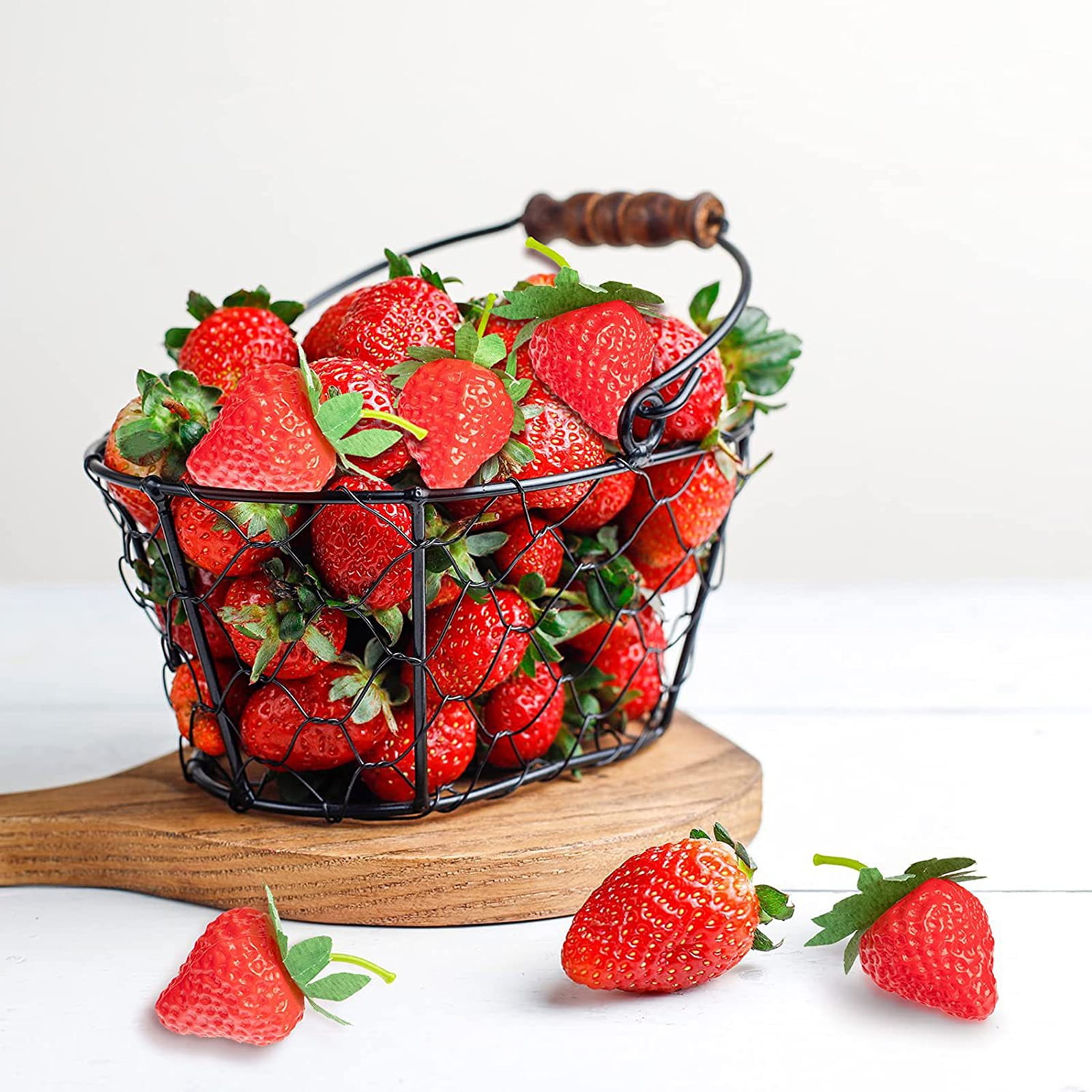 Ludlz 10PCS Artificial Red Strawberries Fake Simulation Realistic ...