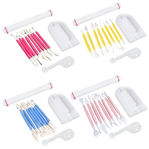 Ludlz 11 Pcs Icing Cake Smoother Fondant Cutter Embosser Rolling Pin