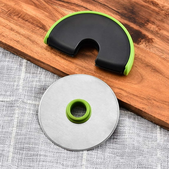 Ludlz 11cm Round Stainless Steel Pizza Cutter Wheel Cake Bread Knife Kitchen Bakeware