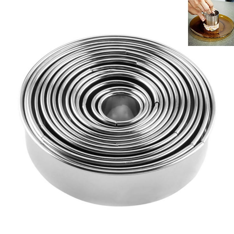 Maykito 3 Pieces Round Biscuit Cutter with Handle - Stainless Steel Round  Circle Doughnut Cutter Baking Molds Assorted Size