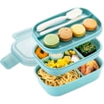 thumbnail image 1 of Ludlz 1900ml Versatile Lunch Box with Dividers Cutlery Student Daily Meal Prep Food Storage Case for Work Picnics, 1 of 7