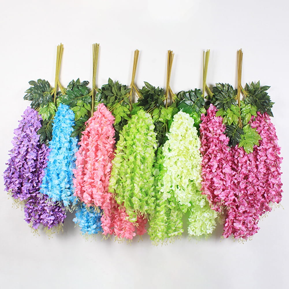 Ludlz 1Pc Artificial Wisteria Vine Ratta Silk Hanging Flower Garland ...