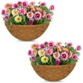 thumbnail image 1 of Ludlz 2 PCS 10/12/14/16 Inch Round Coco Liners Hanging Basket 100% Natural Replacement Coconut Fiber Liner for Garden Flower Pot Vegetables Herbs, 1 of 8