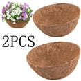 thumbnail image 1 of Ludlz 2 Pack Hanging Basket Coco Liners Replacement Natural Round Coconut Coco Fiber Planter Basket Liners for Hanging Basket Flowers/Vegetables, 1 of 8