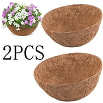 Ludlz 2 Pack Hanging Basket Coco Liners Replacement Natural Round Coconut Coco Fiber Planter Basket Liners for Hanging Basket Flowers/Vegetables