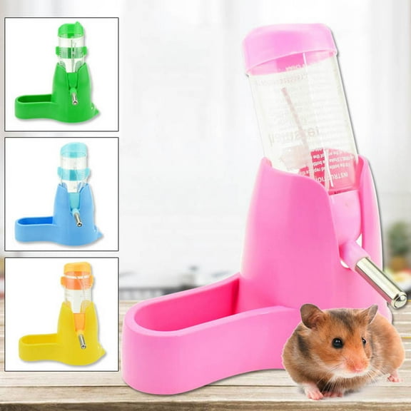 Ludlz 2 in 1 Hamster Water Bottle Food Container for Drinking Feeding Rats Guinea-Pigs Ferrets Rabbits Small Animals Hanging Water Feeding Bottles