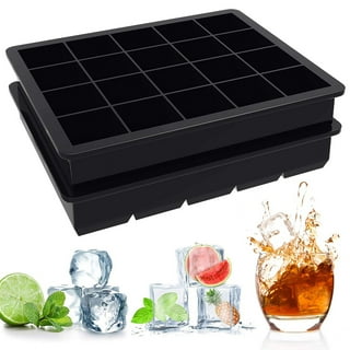 Jikolililili Extra Large Ice Cube Tray with Lid | BPA Free Jumbo Silicone Ice Cube Trays with Lid for Freezer | Makes 6 Large Square Ice Cube Mold for