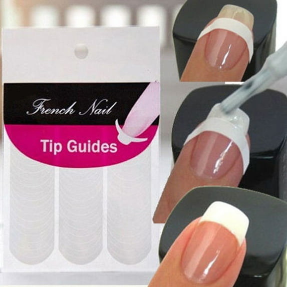 Ludlz 240 Pcs Manicure Nail Art Tips Form Guide Sticker Edge Tape DIY Stencil Tool