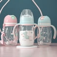 thumbnail image 1 of Ludlz 240ml/300ml Baby Sippy Cup with Ball on Straw Soft Silicone Spout Leak Proof Toddler Cup with Handle Appropriate for Baby Older than 6 Months BPA Free, 1 of 8