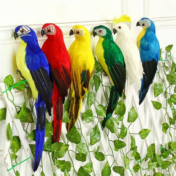 Ludlz 25/35cm Handmade Parrot Animal Bird Lawn Figurine Ornament Yard Garden Decor