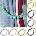 thumbnail image 1 of Ludlz 2Pcs Curtain Tiebacks Curtain Holdbacks Window Wooden Beads Tie Backs Clips Decorative Rope Curtain Holdback Holder, 1 of 7