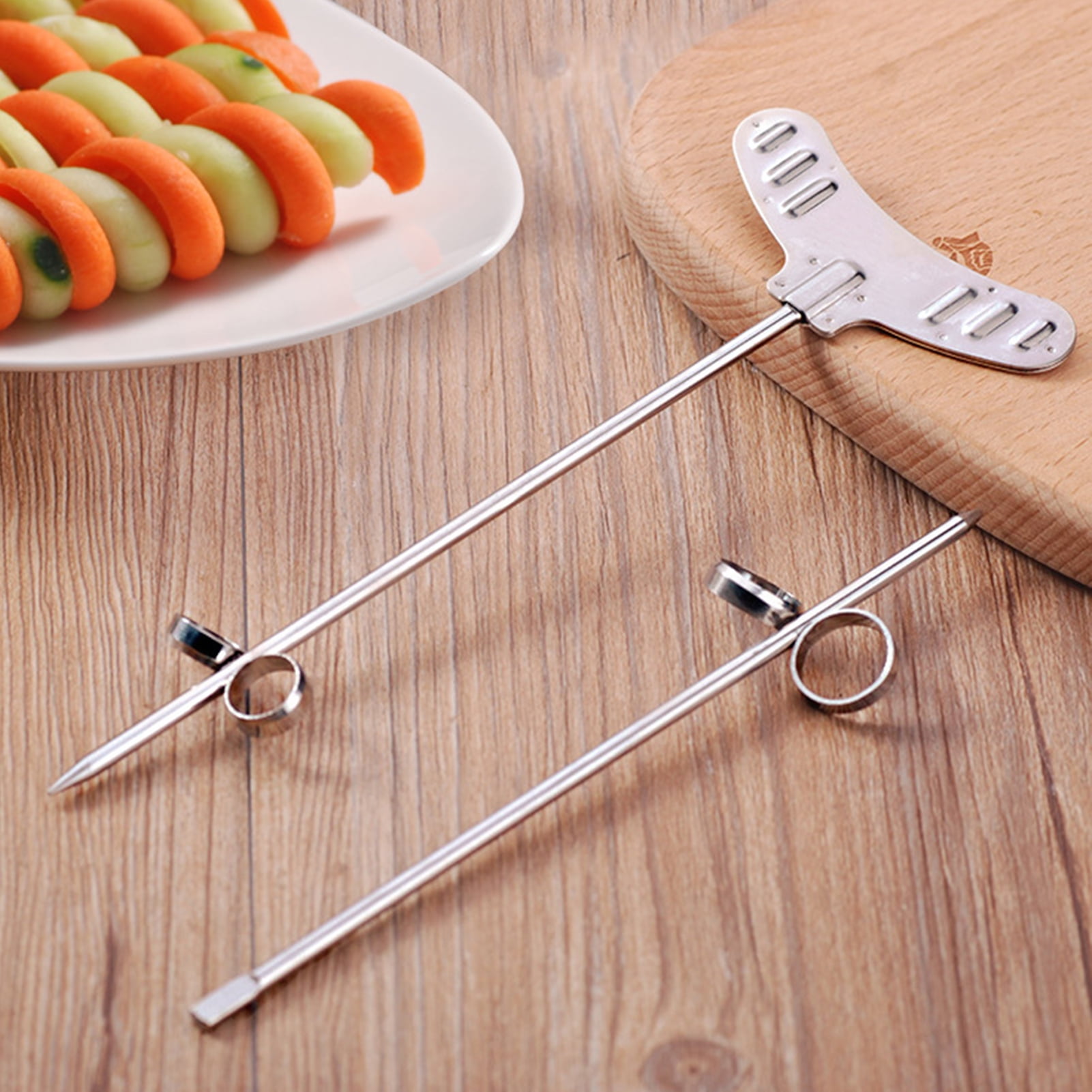 Ludlz 2Pcs Fruits & Vegetables Spiral twist knife,Stainless Steel Spiral Twist Knife, Twist