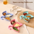 thumbnail image 1 of Ludlz 2Pcs Sauce Dish Leaves Shape Integrated Molding with Hanging Hole 3 Grids Korean BBQ Hot Pot Seasoning Dish Home Supply, 1 of 8