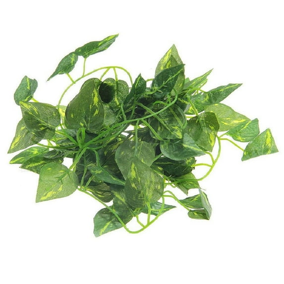 Ludlz 2m Artificial Ivy Leaf Plants Fake Vine Hanging Garland Greenery Foliage for Home Kitchen Garden Office Wedding Wall Decor Plant Garland for Reptiles Terrarium
