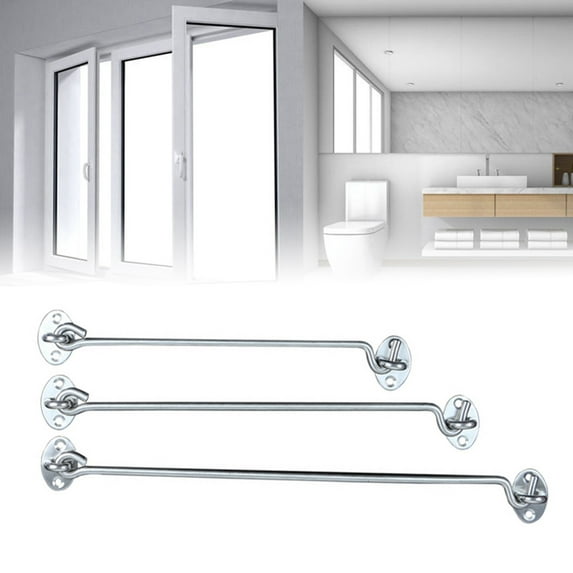 Ludlz 3-16inch Stainless Steel Cabin Hook Eye Latch for Doors,Privacy Hook with Mounting Screws for Gate Window, Slide Barn Door Latch Hook in Solid Polished Stainless Steel